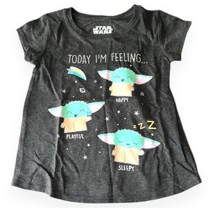 Star Wars 4T Today I'm Feeling with Grogu Mandalorian Collectible Black Tshirt